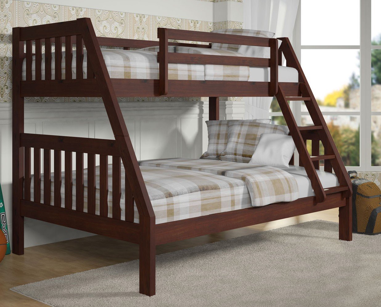 Dark Cappuccino Twin over Full Bunkbed