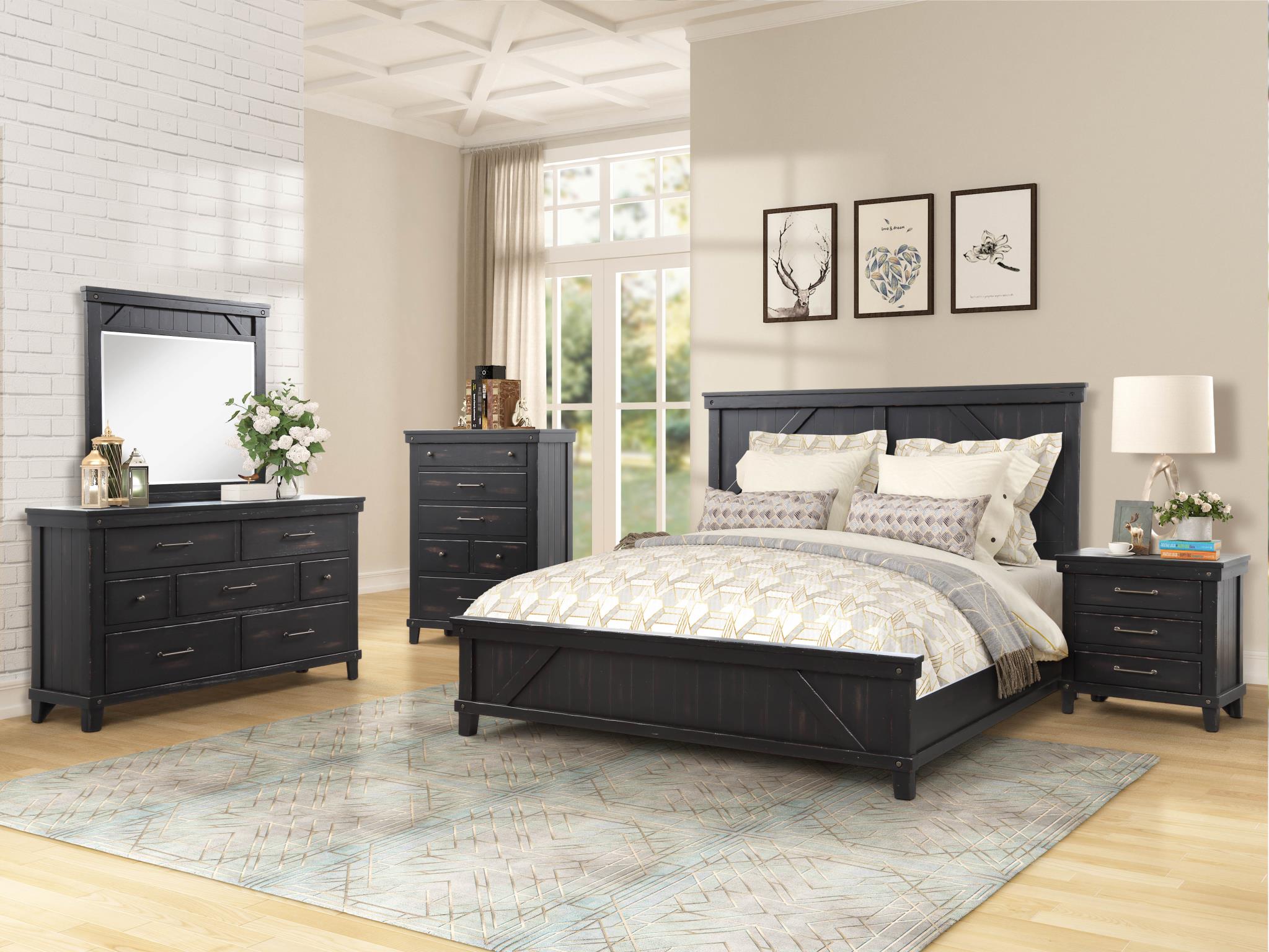 Spruce Creek Farmhouse Black Queen Bedroom Set