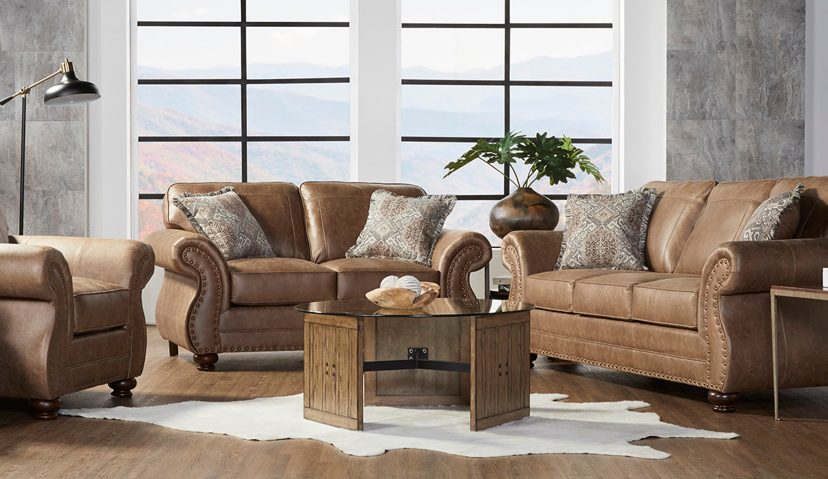 Jetson Ginger Sofa and Loveseat