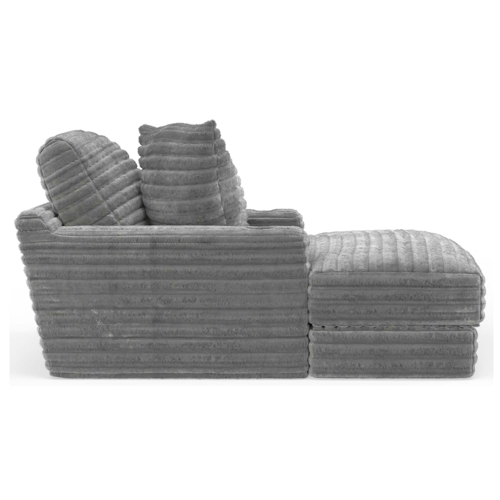 Moonstruck Gray Double Seating Chaise