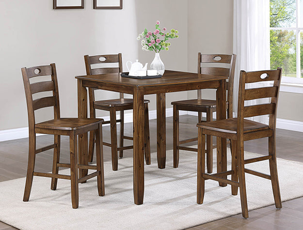 Ashborn Brown Keyhole Counter Dining Set