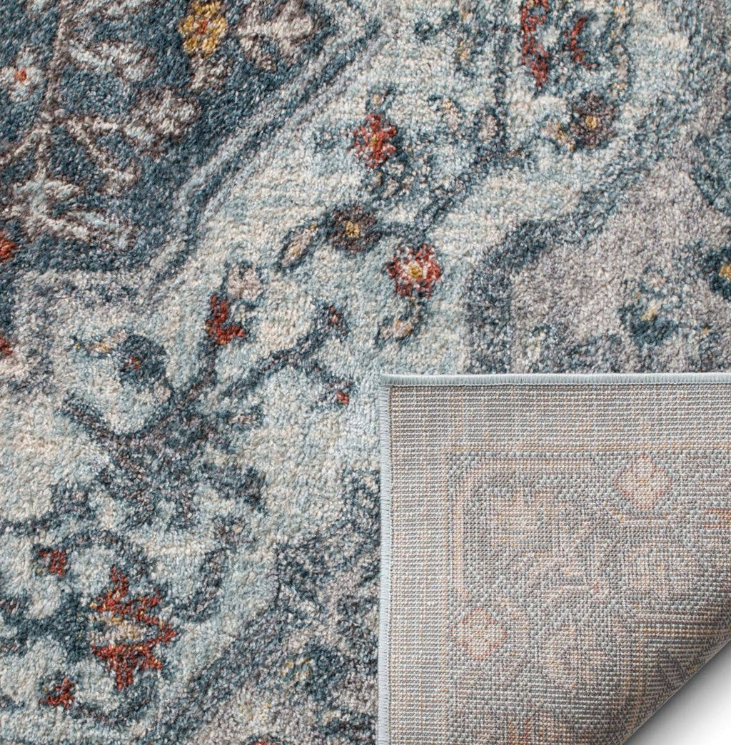 Cleo Blue Modern Vintage Rug: 5'3 x 7'3