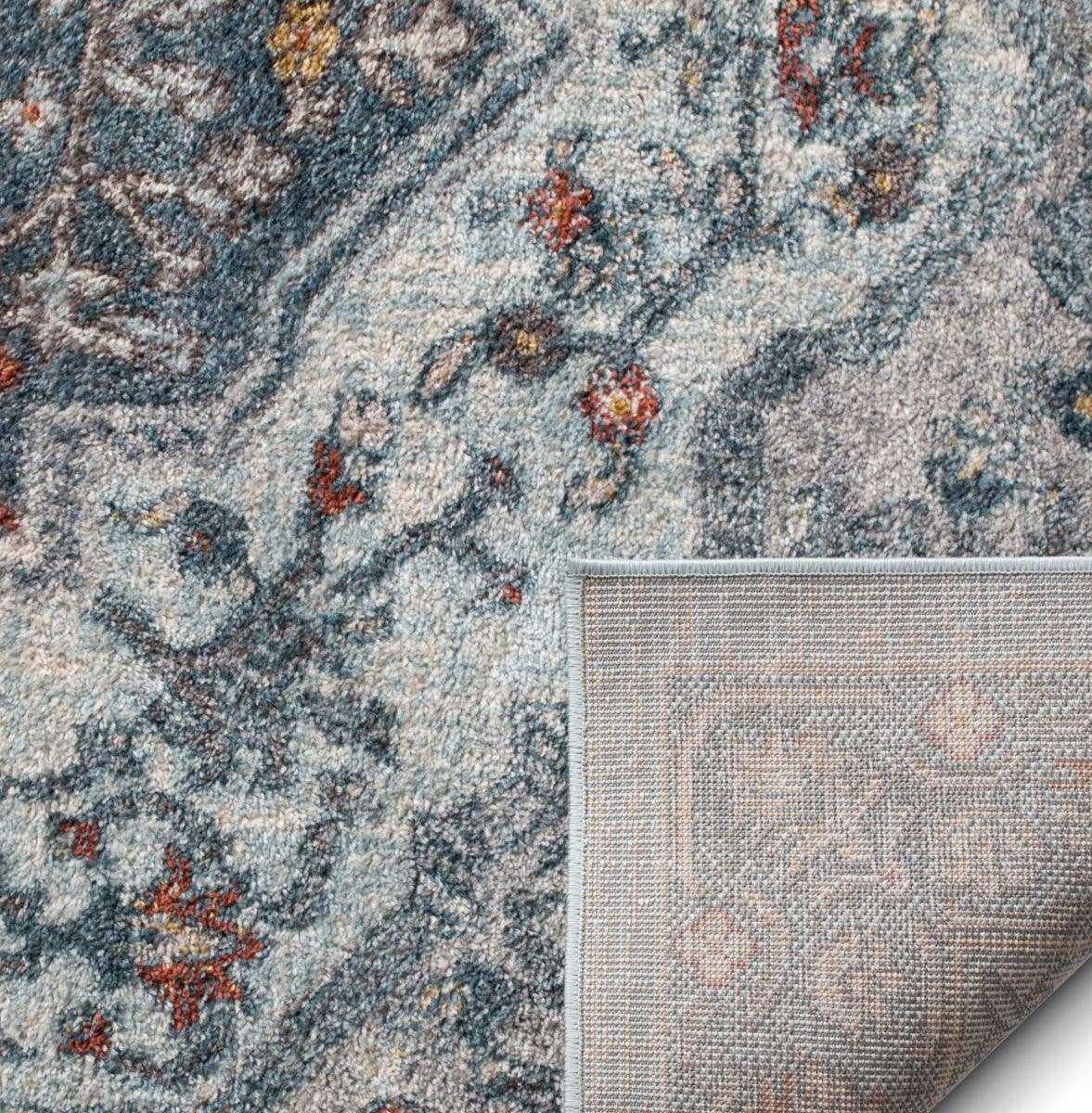 Cleo Blue Modern Vintage Rug: 5'3 x 7'3