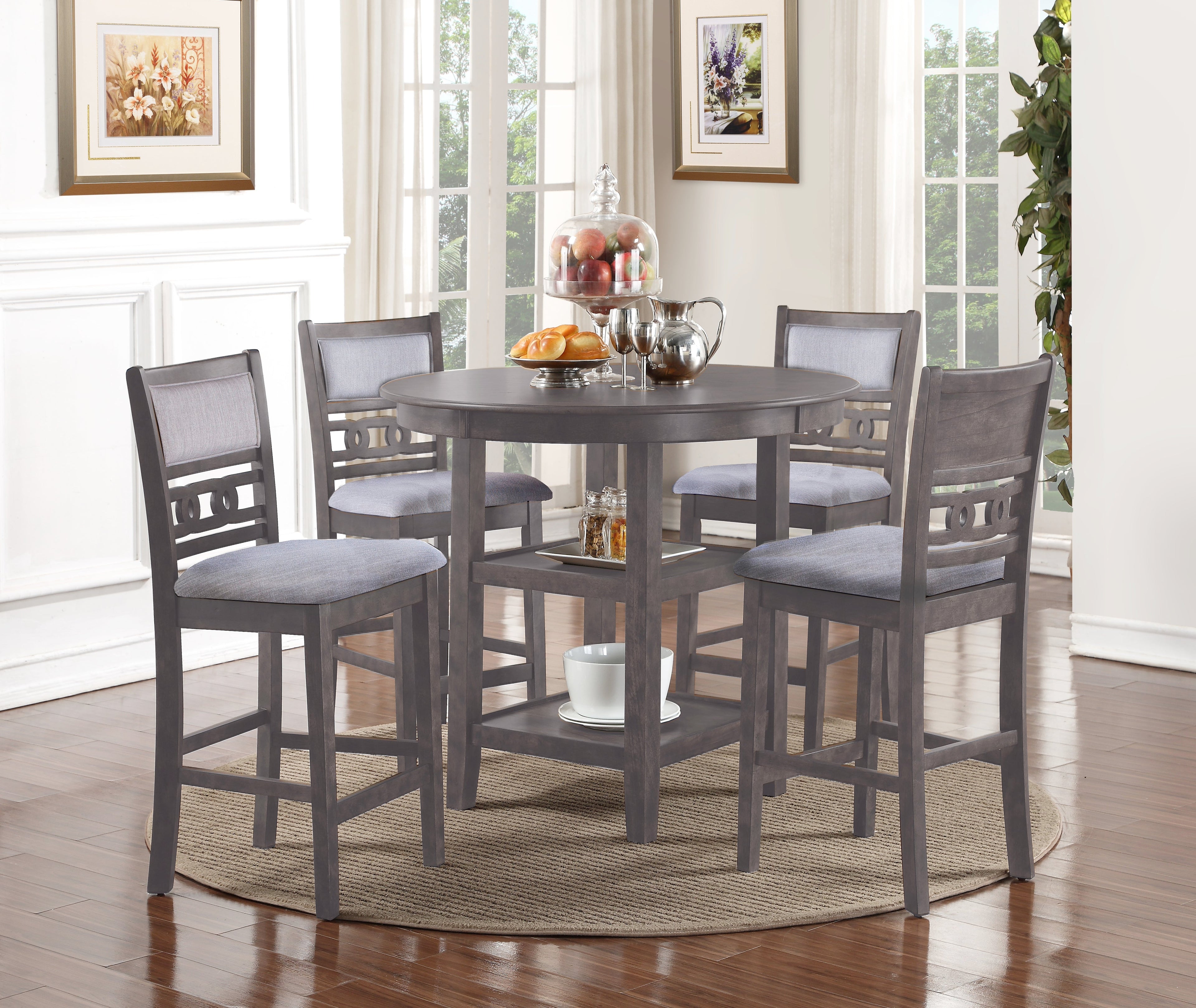 Gray Starburst Counter Dining Set