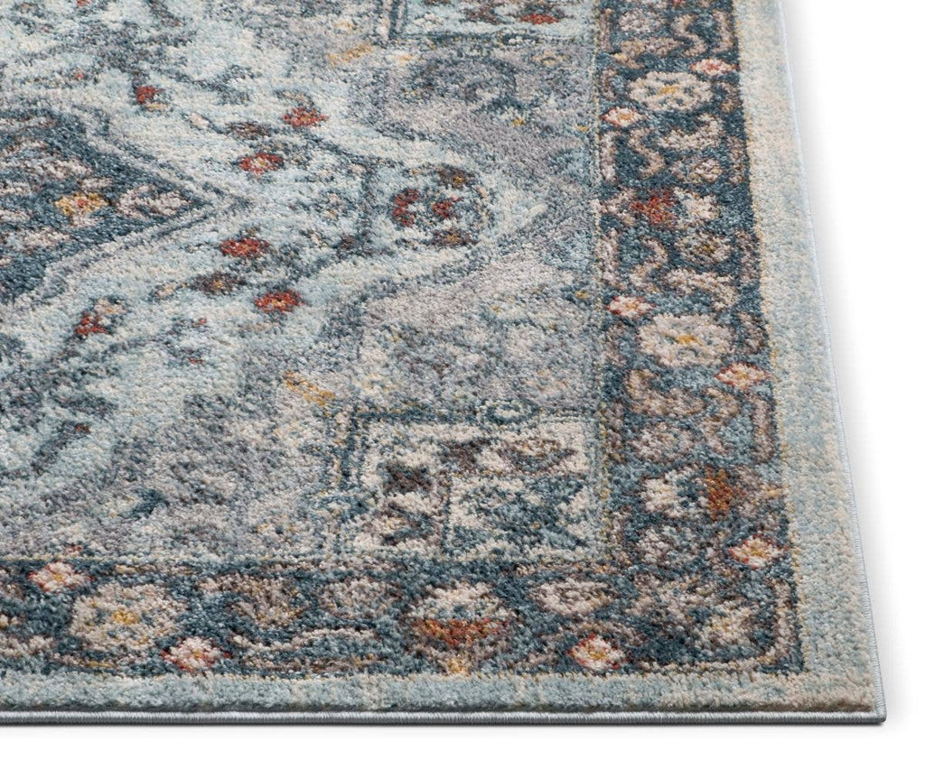 Cleo Blue Modern Vintage Rug: 5'3 x 7'3