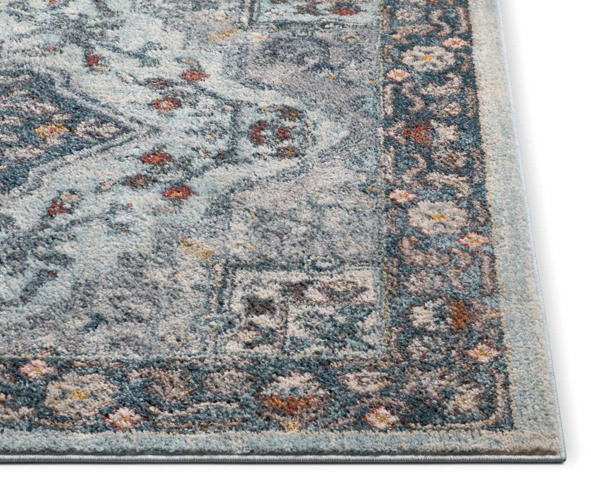 Cleo Blue Modern Vintage Rug: 5'3 x 7'3
