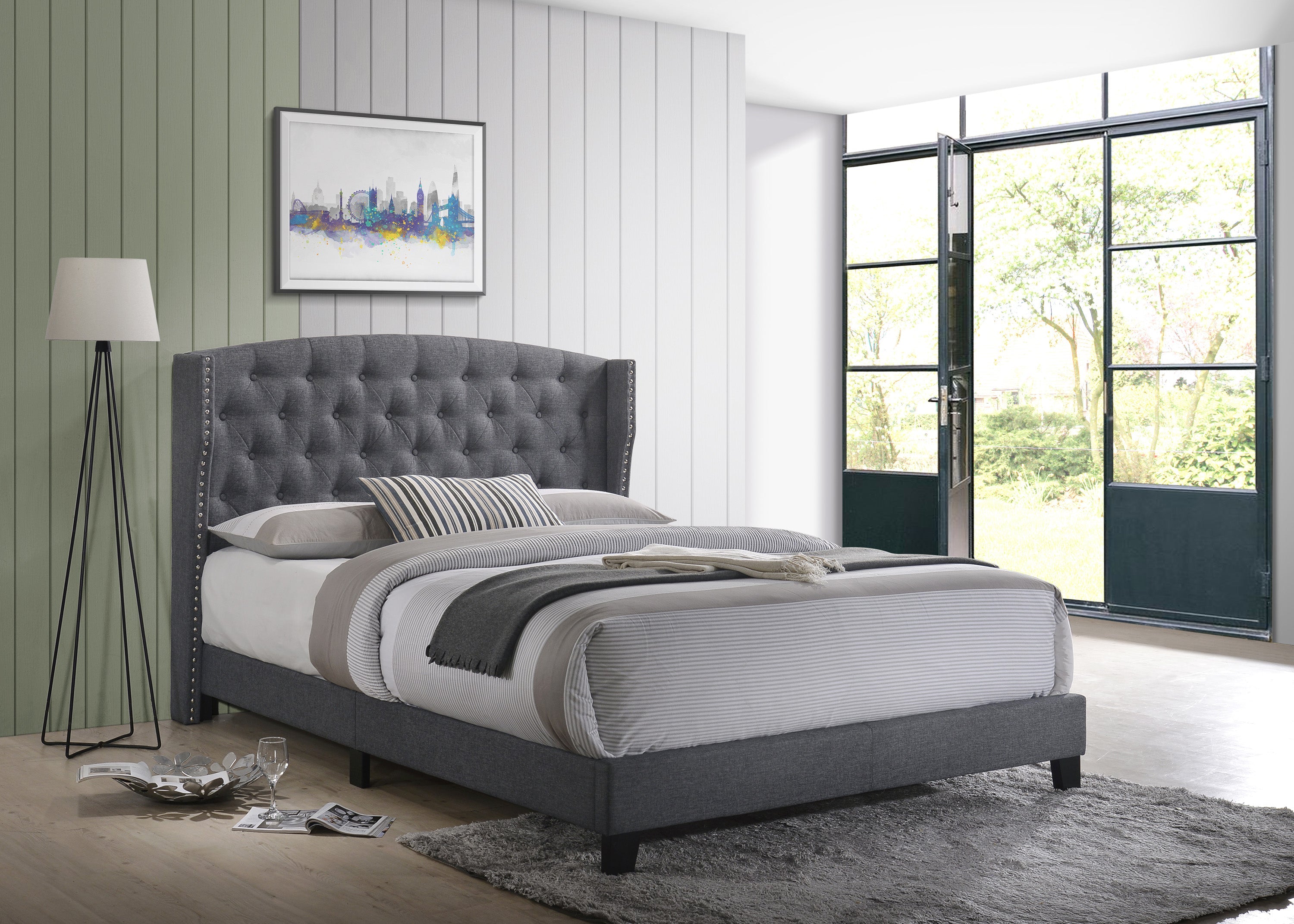 Rosemary Gray Platform Bed