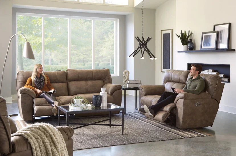 Hollins Power Reclining Sofa and Loveseat