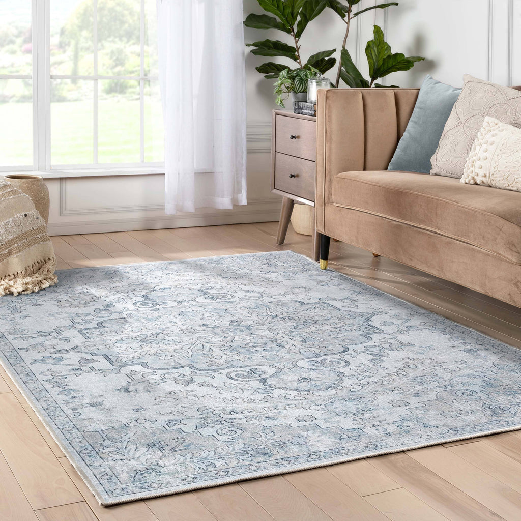 Blythe Vintage Bohemian Medallion Beige Flat-Weave Rug: 7'7 x 9'10