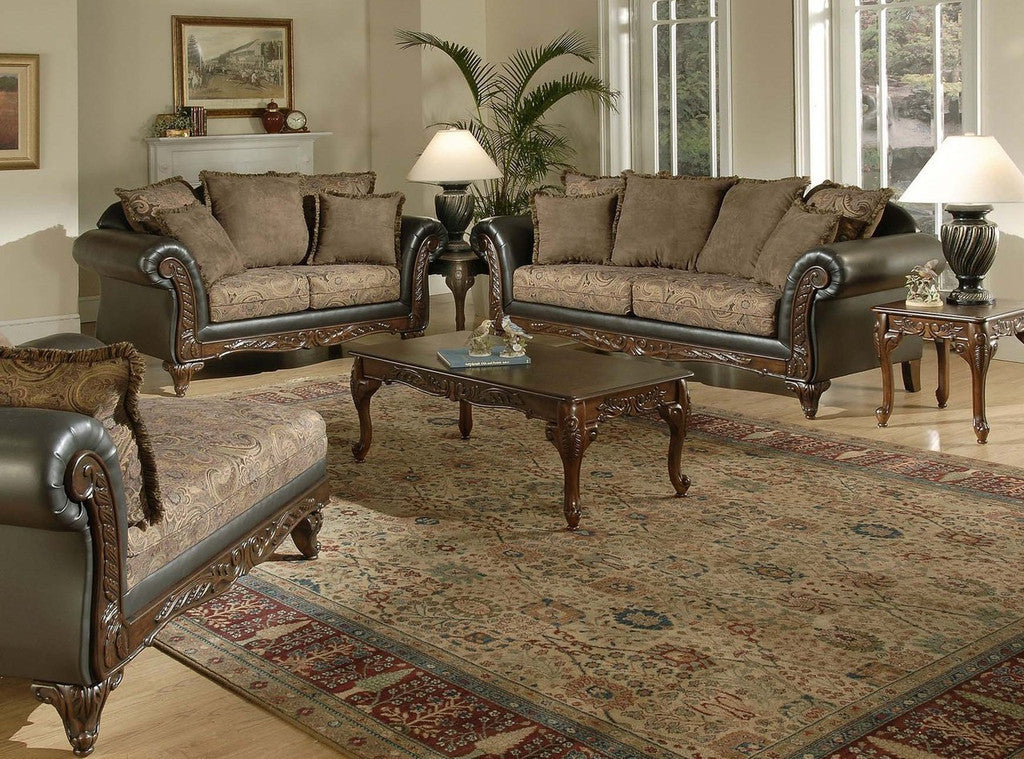 Silas Raisin wood trim sofa and loveseat by Serta Upholstery