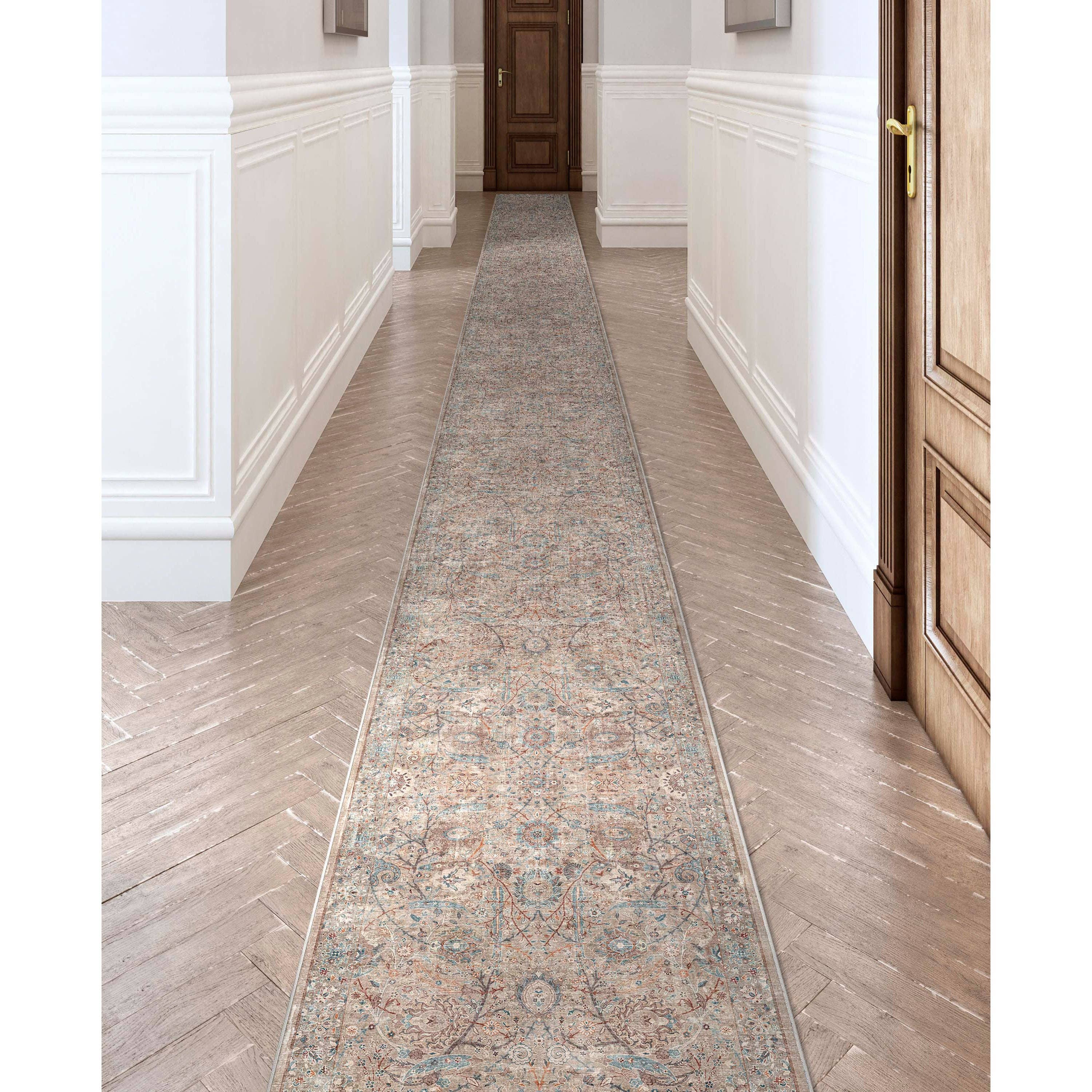 Emilia Vintage Persian Floral Ivory Flat-Weave Rug: 6' x 9'
