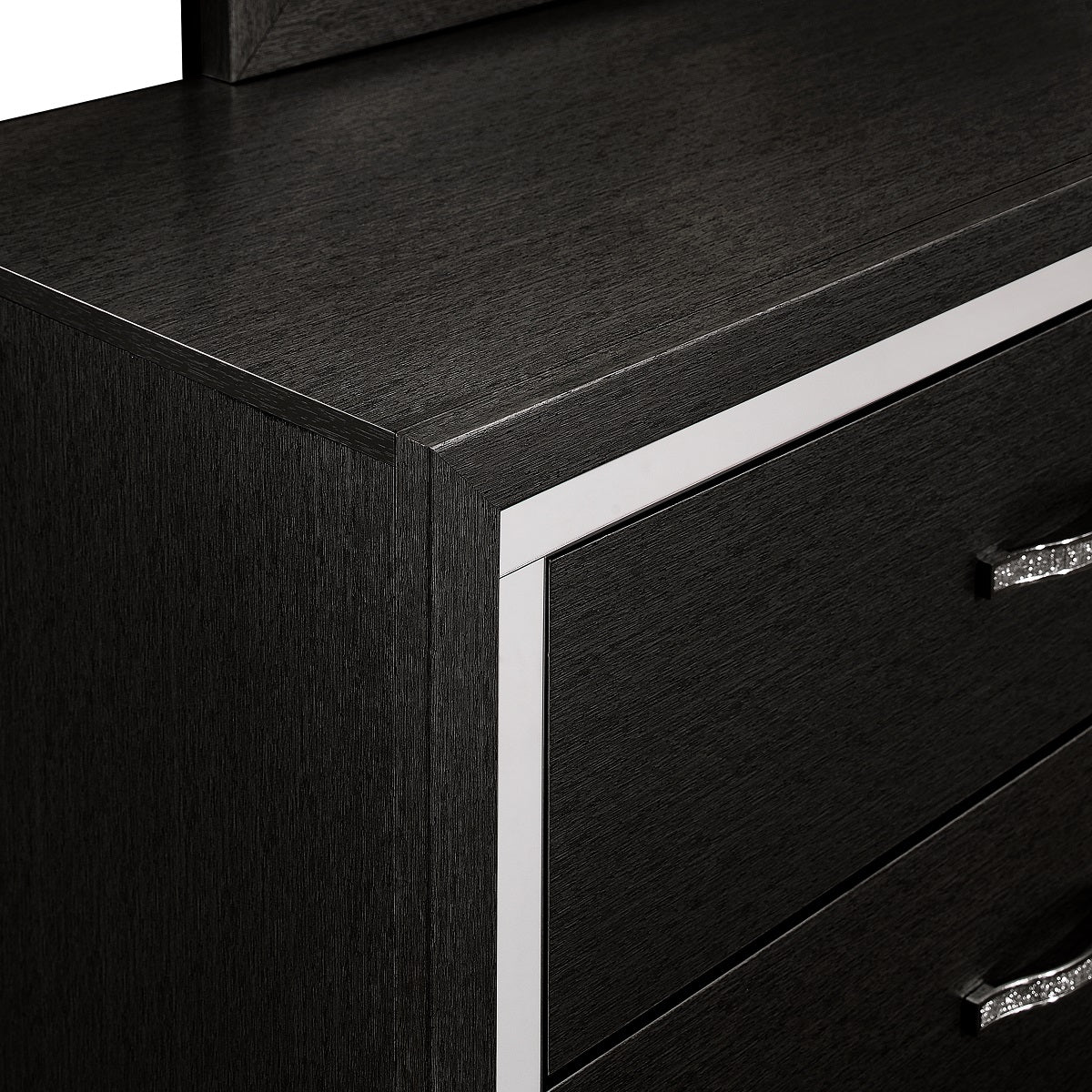 Huxley Contemporary Glam Black Queen Bedroom Set