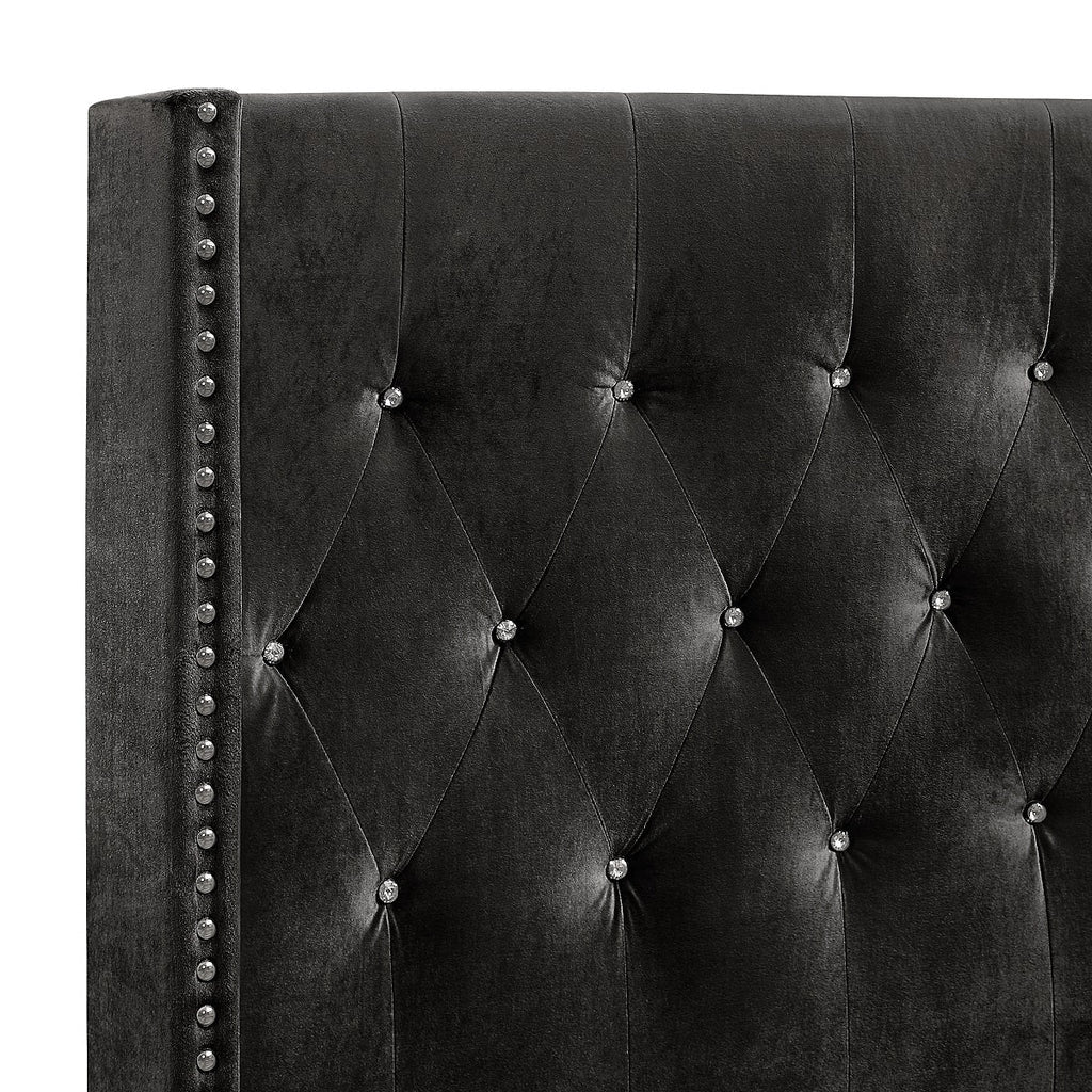Huxley Contemporary Glam Black Queen Bedroom Set