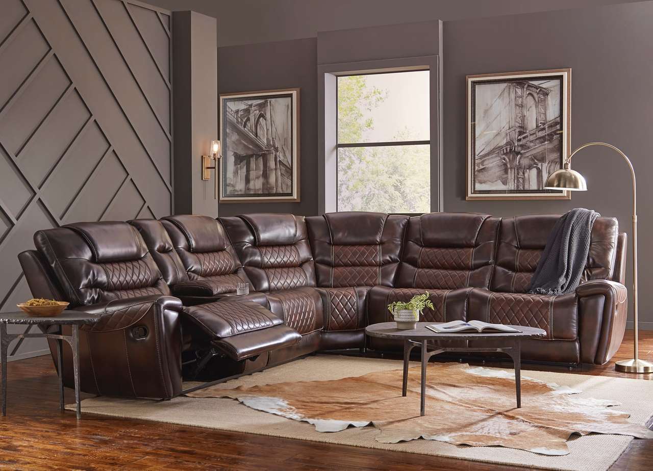 Diamondback Burnished Brown Reclining Sectional