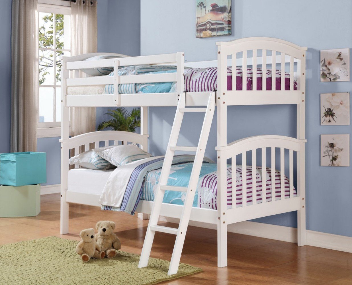 White Arch Mission Twin over Twin Bunkbed