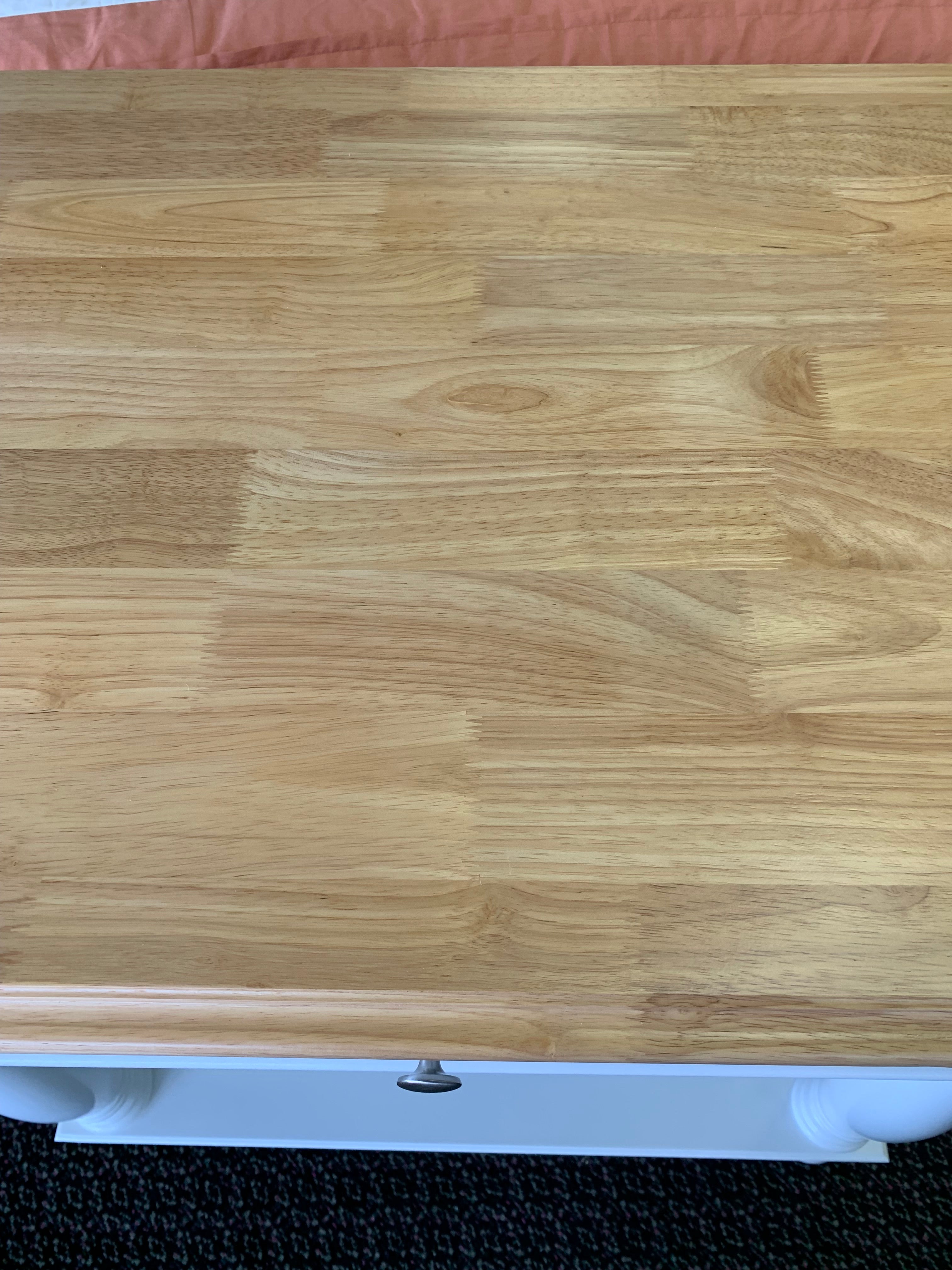 White and Natural Kitchen Island