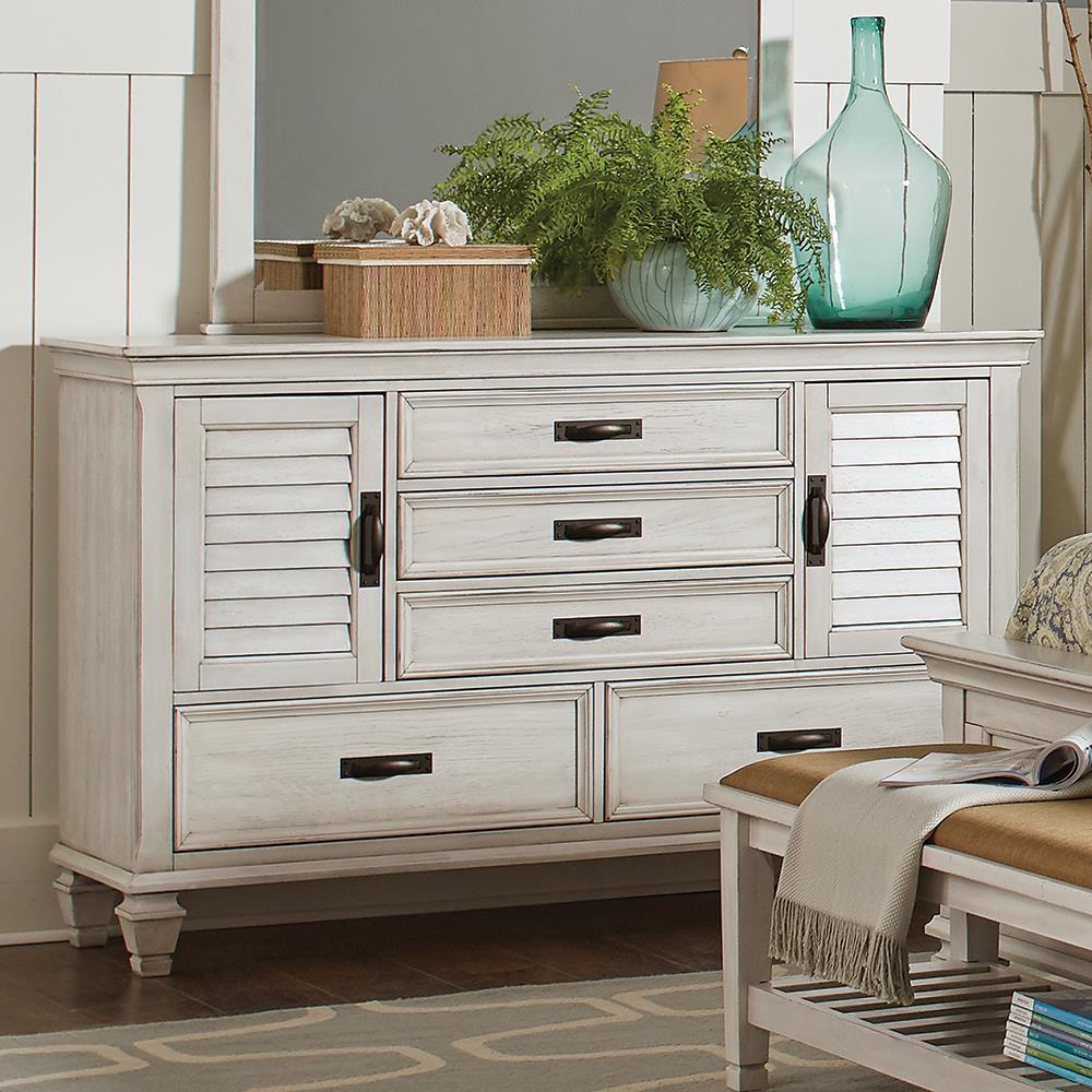 French Bungalow Storage Drawer Queen Bedroom Set