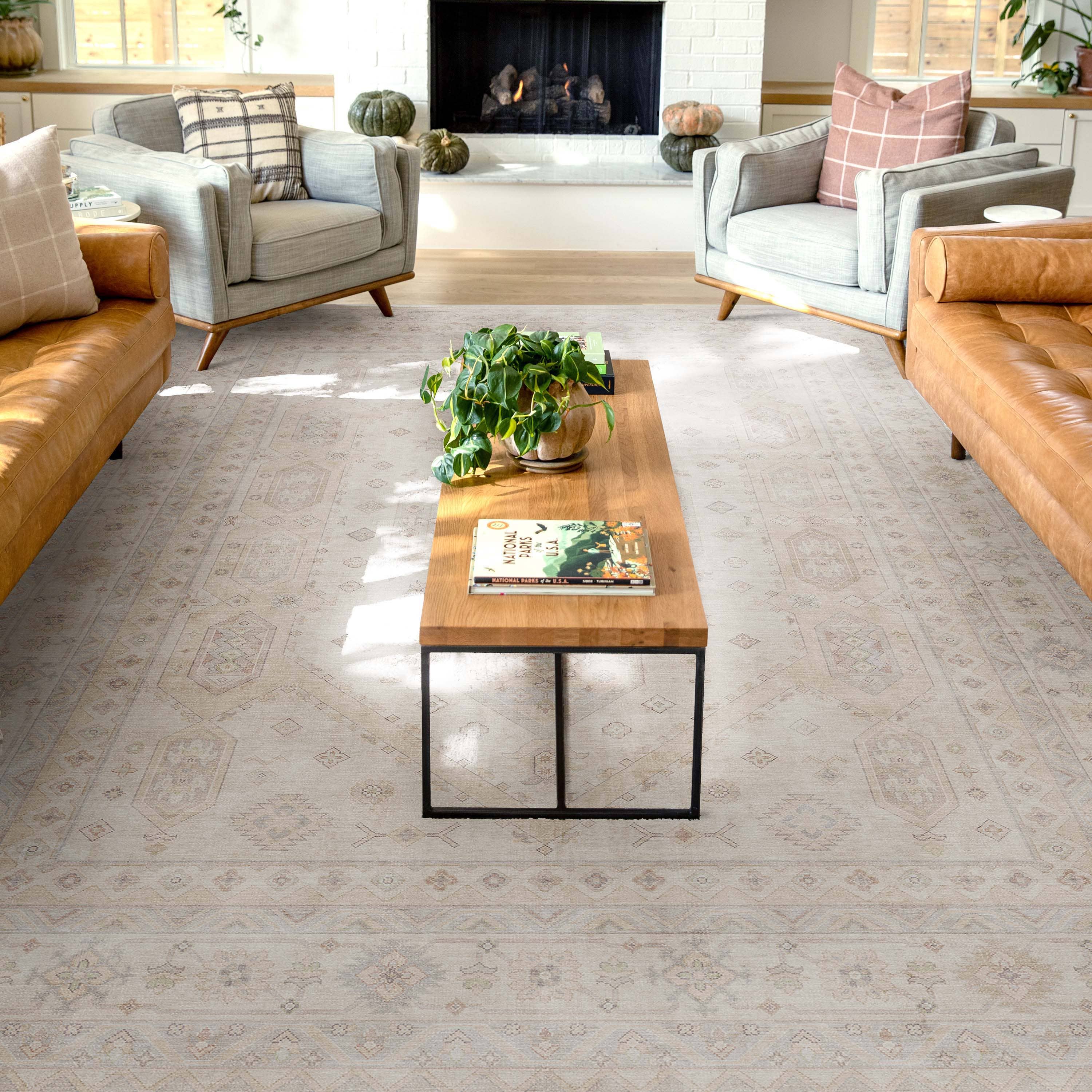 Nicosia Vintage Tribal Medallion Beige Flat-Weave Rug: Rectangular / 9'10 x 13'