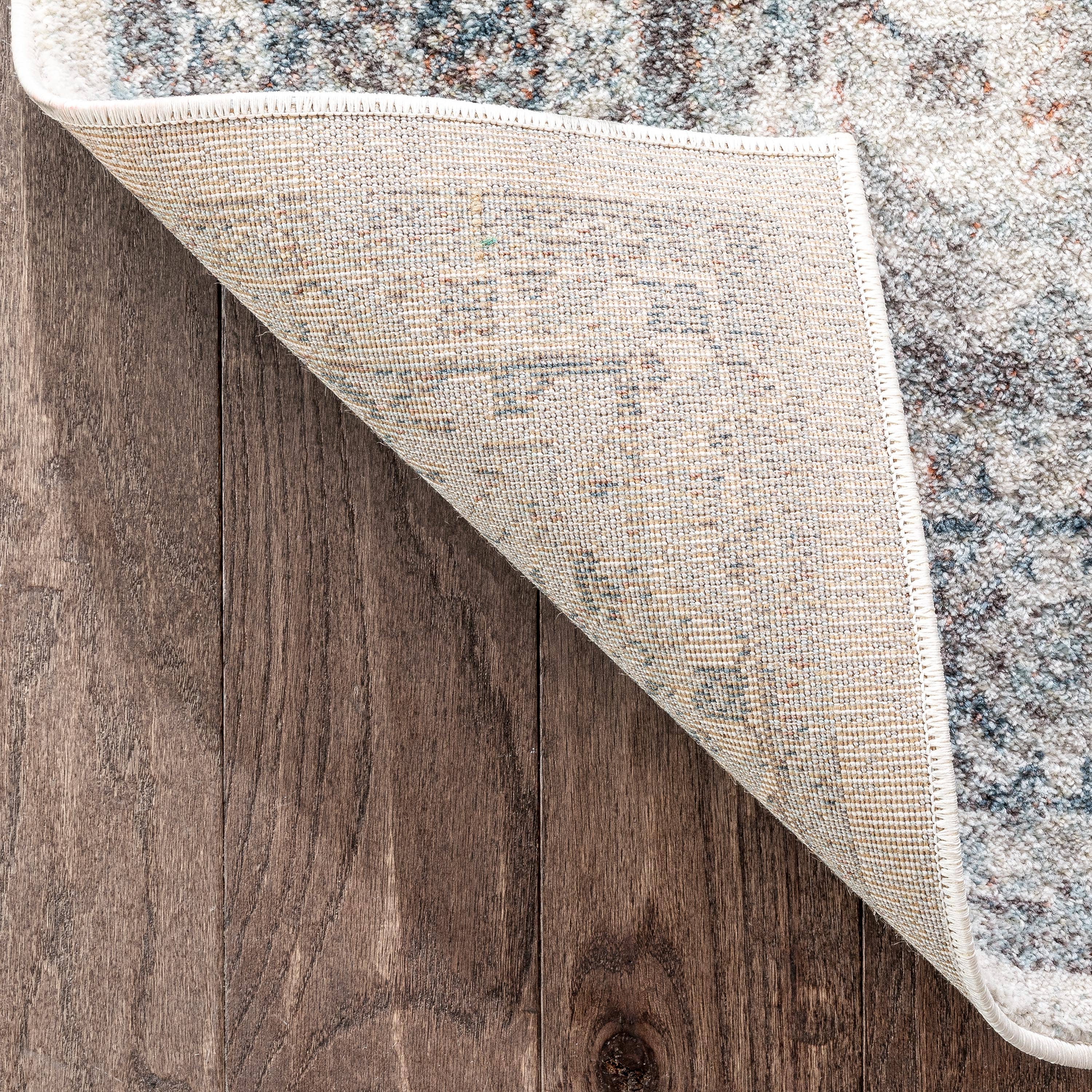 Salida Vintage Oriental Botanical Border Grey Beige Rug: 5'3 x 7'3