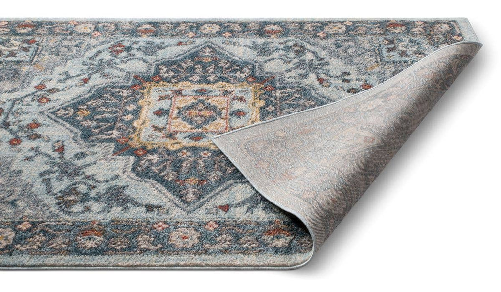 Cleo Blue Modern Vintage Rug: 5'3 x 7'3