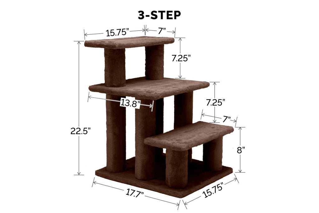 Steady Paws 3-Step and 4-Step Pet Stairs: 4-Step / Gray