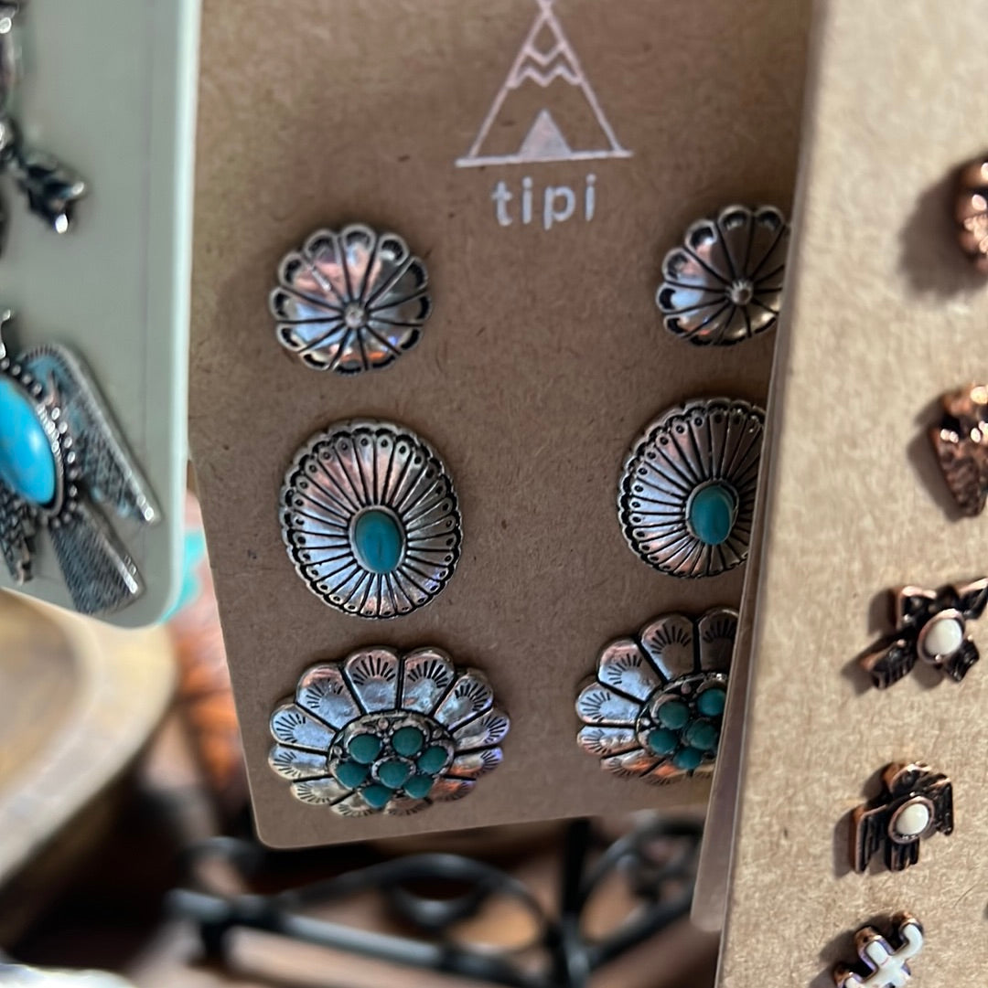 Western 3 pk earrings